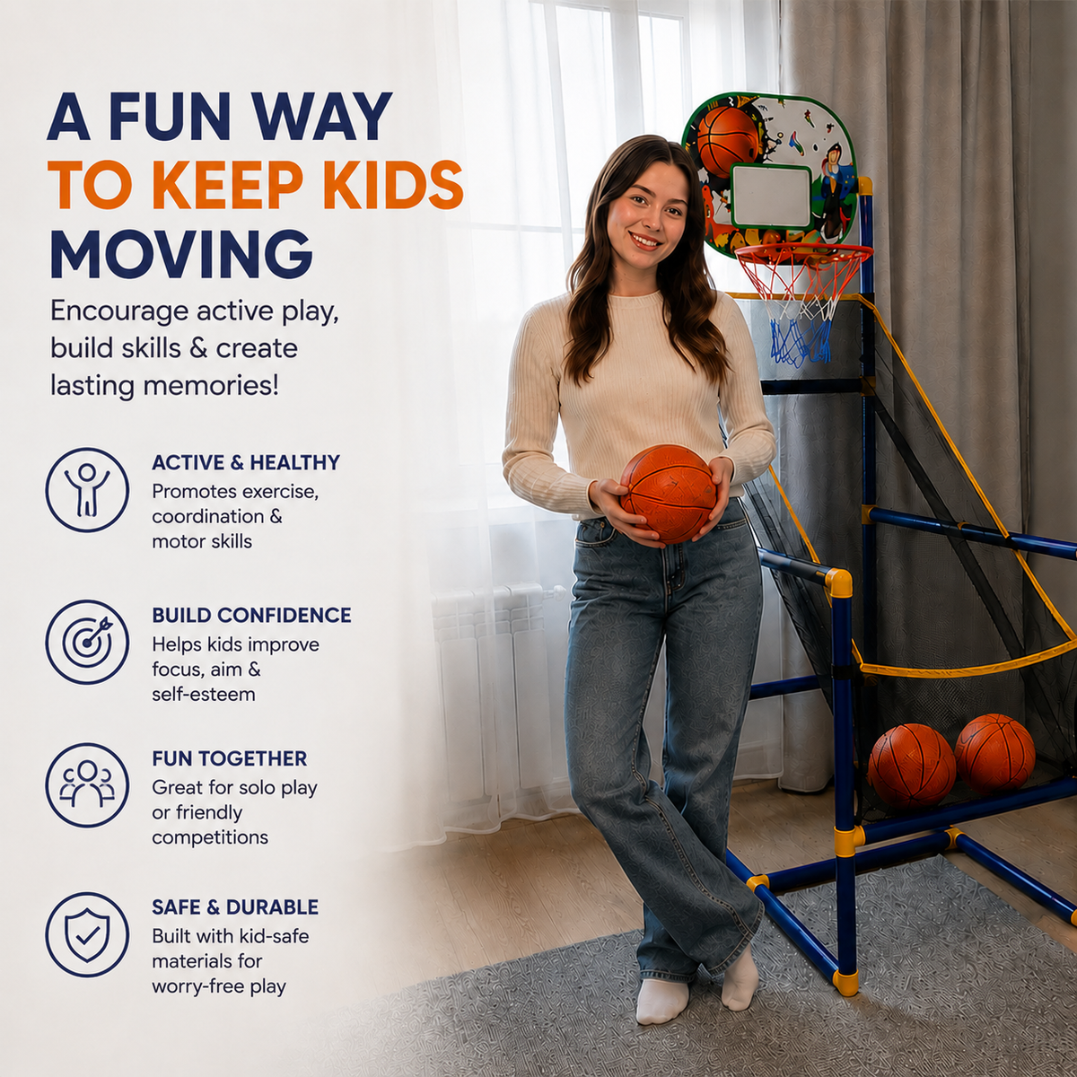 Bounce & Score™ | Kids Arcade Basketball Game Set